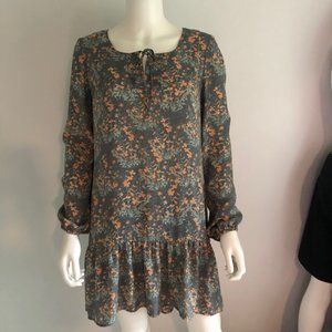 MELROSE AND MARKET BLUE/GREY FLORAL DRESS SIZE MEDIUM